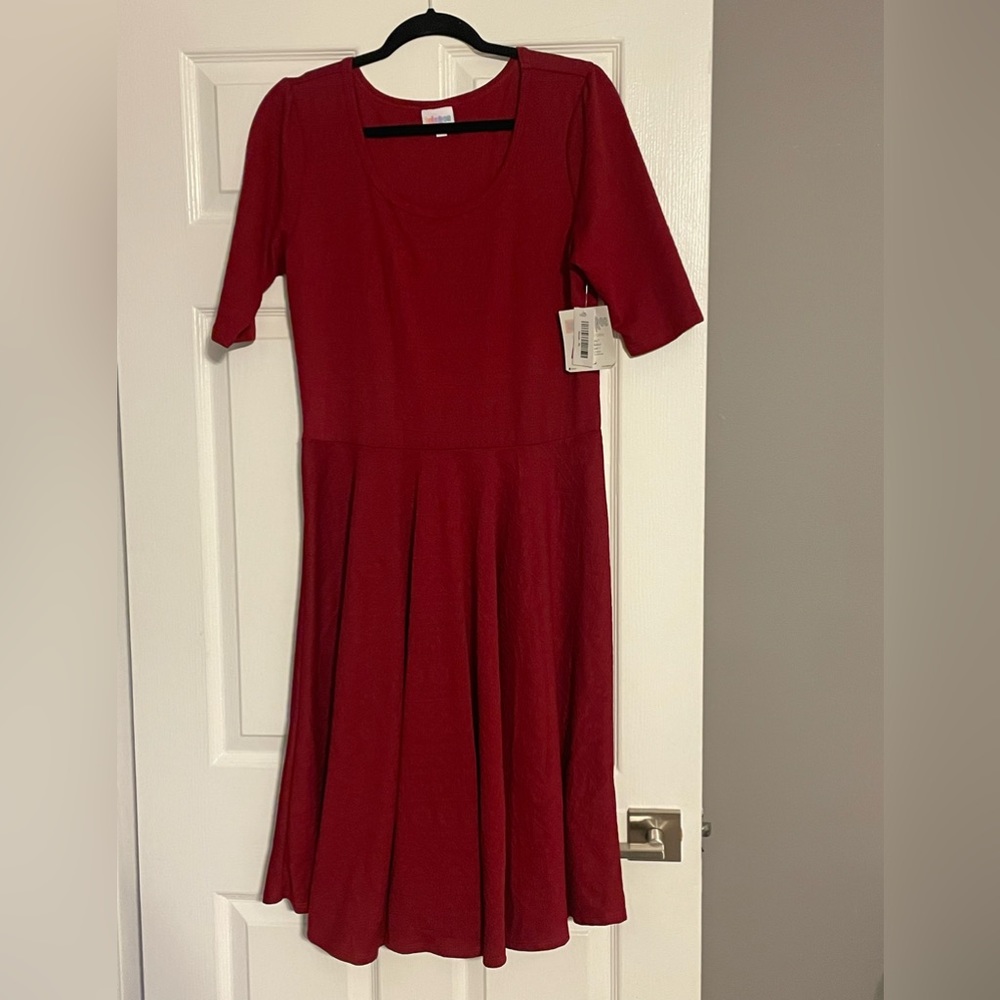 Lularoe Nicole women’s Dress Burgundy Color Size XL NWT